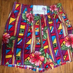80s vintage floral retro womens club caribe Large